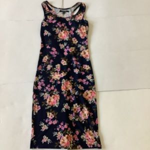 Black floral tank dress